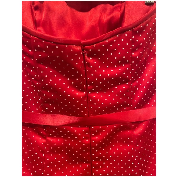 JESSICA MCCLINTOCK FOR GUNNE SAX Vintage Poka Dot Red Strapless Dress Corset - Picture 5 of 5